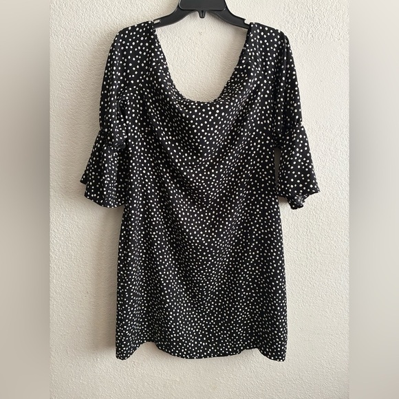 Lauren Ralph Lauren Black and White Dotted Off-Shoulder Sheath Dress 14 - Picture 8 of 14